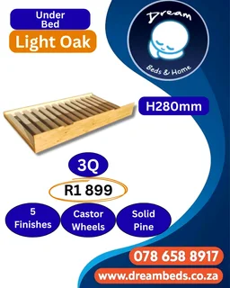 Chic Wooden Bed Side Table - Natural Sanded - R1 349