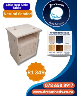 Retro Bed Side Table - White - 1 Drawer - R1 099