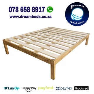 Wooden Bed Side Table - 3 Drawer - Sanded - R1 899