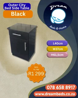 Outer City Bed Side Table - Black - R1 299