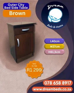 Outer City Bed Side Table - Brown - R1 299