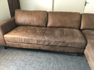 3m x 2m Huxley Brown Leather Corner Couch