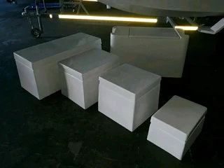 VARIOUS FIBERGLASS BOAT BOXES