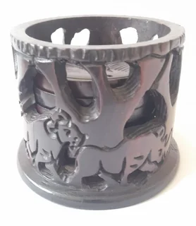 Wooden Coasters with Wildlife Designs &#43; Storage Box