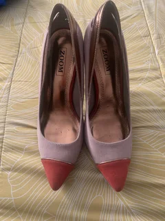 Beige suede stilettos