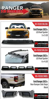 Motorized styling Ford ranger 2023&#43; Led roof spoiler 3x2 led