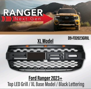 Motorized styling Ford ranger 2023+ Grill with Top led xl base model black lettering