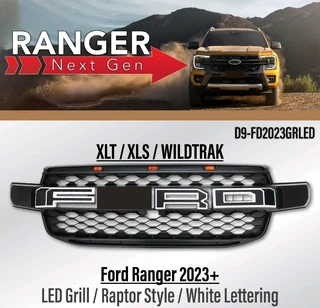 Motorized Styling Ford Ranger 2023+ Led Grill,raptor Style,white Letters Xlt, Xls, Wtrak