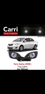 Yaris sedan 2008+ Fog lights with wiring available at Motorizedstyling