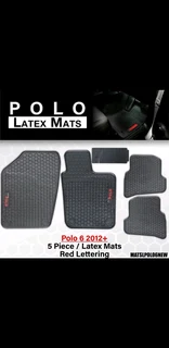 Polo 6 2012+ 5 piece latex mats red lettering available at Motorizedstyling
