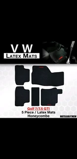Golf 7/7.5 GTI 5 piece latex mats honeycombe available at Motorizedstyling