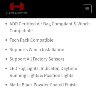 Next gen ranger Hamer offroad steel front bumper replacement king series