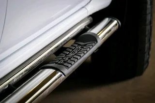 Stainless steel side steps available for single, extra and double cab at Motorized Styling