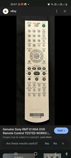 Sony DVD Gray Remote RMT-D175P