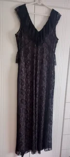 Black Maxi Length Lace Dress