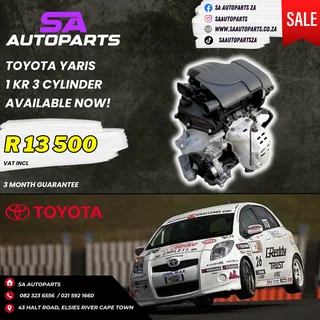 Toyota Yaris 1KR motor engine for sale