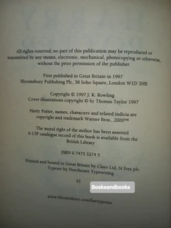 Harry Potter And The Philosopher&#39;s Stone - JK Rowling - Book 1.