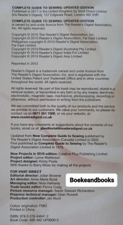 Complete Guide To Sewing - Reader's Digest - REF: 7315.