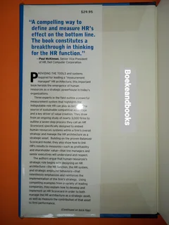 The HR Scorecard - Brian E Becker - Linking People, Strategy, And Performance.