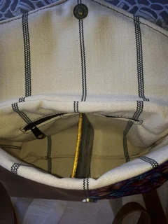 Leather Handbag with beautiful panels