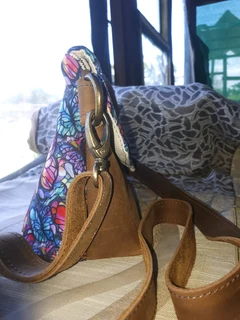 Leather Handbag with beautiful panels