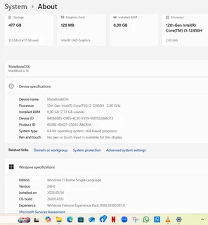 Huawei 2024 fingerprint Laptop