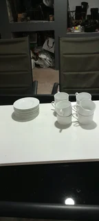 8 tea cups and sauces