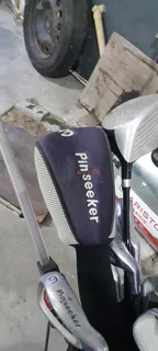 Pinseeker Golf Clubs, golf bag and golf trolley