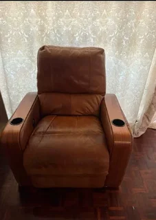 Genuine leather lazy boy recliner