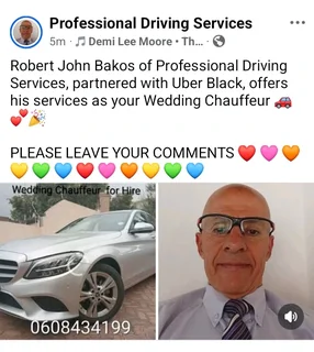 Robert John Bakos from Professional Driving Services affiliated with Uber Black offers you his servi