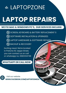 Laptop hardware and software Repairs today