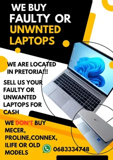 Sell us your faulty or unwanted laptops for cash