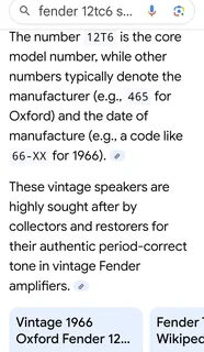 Fender vintage speakers