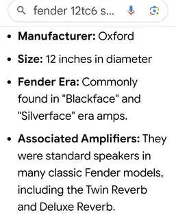 Fender vintage speakers