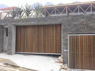 Gates - Wood Driveway Sliding Gates - Remote Controlled Gates - Wood Composite - Meranti Gates