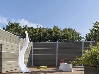 Modern Gates - Driveway Sliding Gates - Remote Controlled Gates - Wood Composite - Meranti Gates