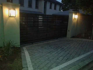 Gates - Wood Driveway Sliding Gates - Remote Controlled Gates - Wood Composite - Meranti Gates