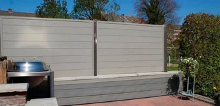 Modern Gates - Driveway Sliding Gates - Remote Controlled Gates - Wood Composite - Meranti Gates