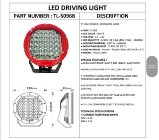 TRUCK-LAMP 12/24V LED DRIVING LIGHT 220MM