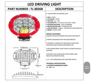 TRUCK-LAMP 12/24V LED DRIVING LIGHT 145MM