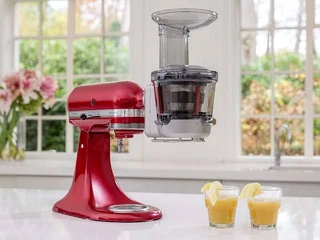 Kitchen aid ksm1ja masticating cold press juicer and sauce attachment 1L silver for sale