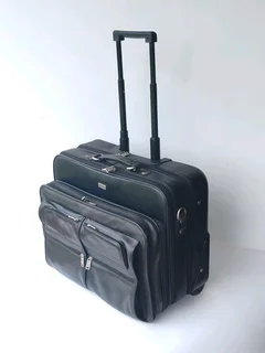 Busby mobile office Leather travel carry-ons Pilots Laptop Computer Trolley bag for sale