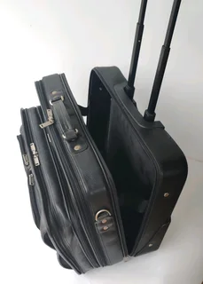 Busby mobile office Leather travel carry-ons Pilots Laptop Computer Trolley bag for sale