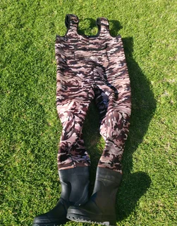Elbe size 11 chest camo Neoprene wetsoot fishing angling Wader for sale