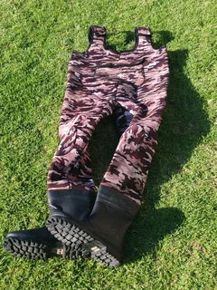 Elbe size 11 chest camo Neoprene wetsoot fishing angling Wader for sale
