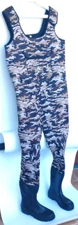 Elbe size 11 chest camo Neoprene wetsoot fishing angling Wader for sale
