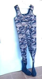 Elbe size 11 chest camo Neoprene wetsoot fishing angling Wader for sale