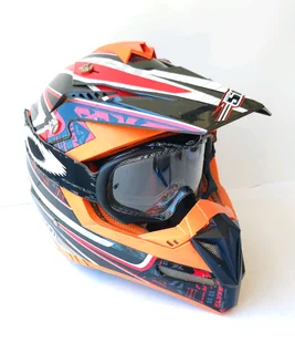 Stealth Flyte Large motocross motorcycle Helmet with oakly goggles for sale