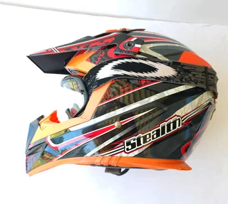 Stealth Flyte Large motocross motorcycle Helmet with oakly goggles for sale