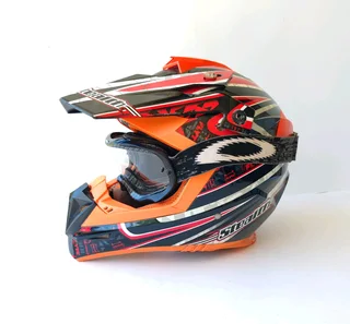 Stealth Flyte Large motocross motorcycle Helmet with oakly goggles for sale